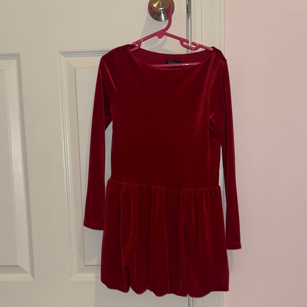 Art Class Small Target red velour velvet holiday dress long sleeve